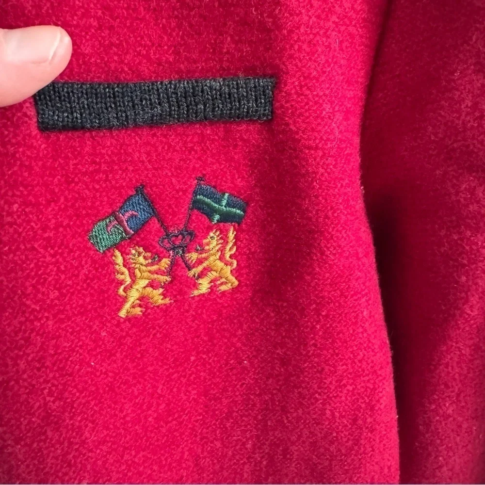 Vintage Geiger Wool Jacket Blazer Lion Emblem 36 Small